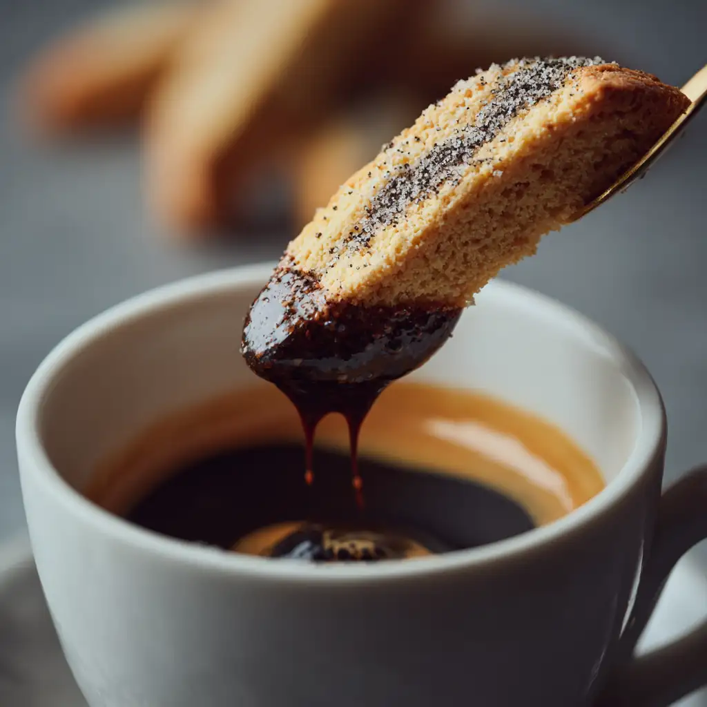 boudoirs trempés dans le café pour tiramisu pistache
