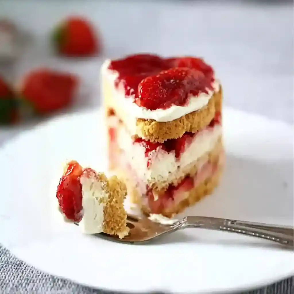 Charlotte aux fraises mascarpone servie élégamment
