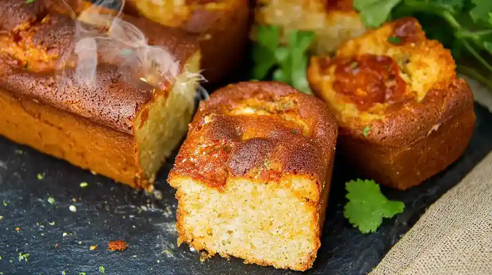 Cake au chorizo chèvre entier sur planche