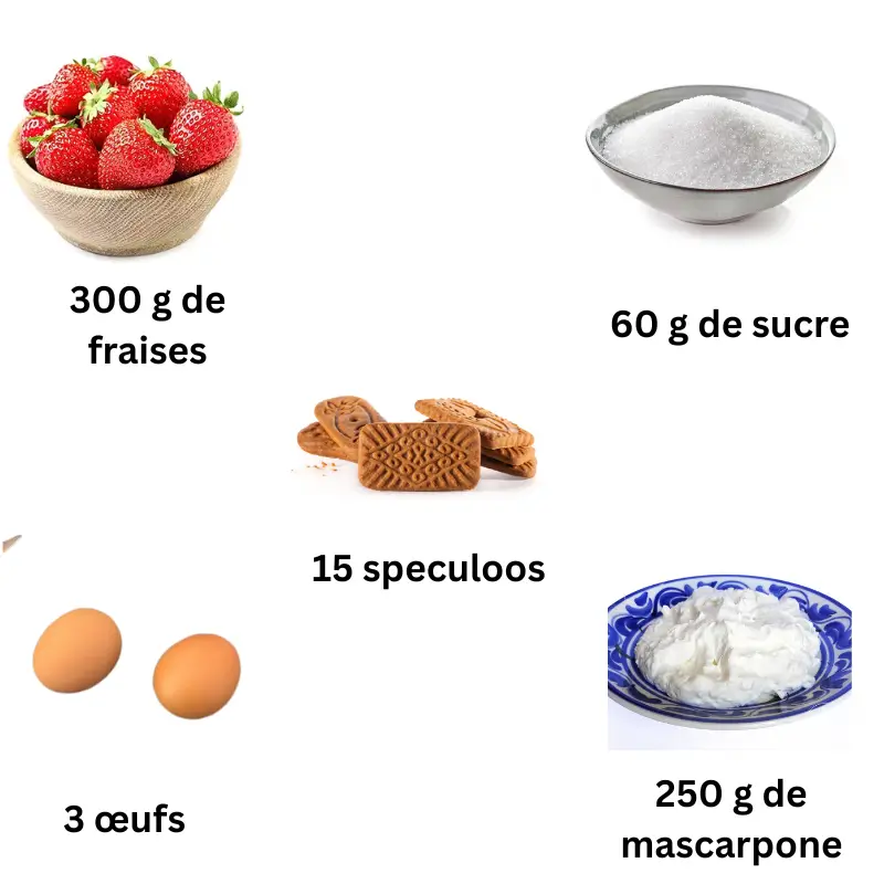 ingrédients du tiramisu fraises speculoos