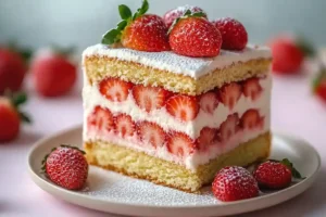 fraisier mascarpone chantilly en coupe