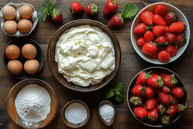 ingrédients fraisier mascarpone chantilly
