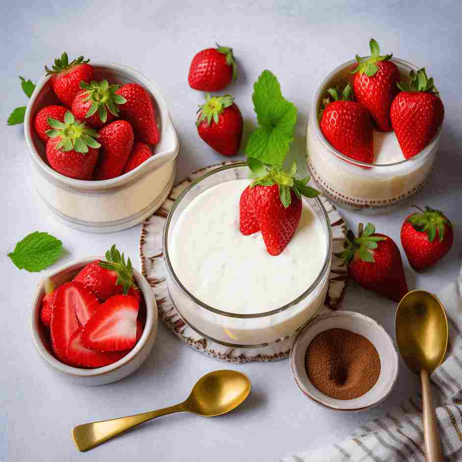 ingrédients pour tiramisu aux fraises en verrine