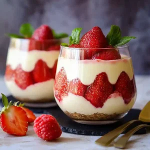 tiramisu aux fraises en verrine servi à la française