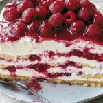 Tiramisu framboise 500g mascarpone dans un plat transparent