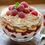 Tiramisu aux framboises et biscuits roses de Reims en plat familial
