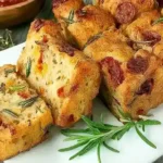 Cake au chorizo tranché dans une cuisine rustique en Bourgogne