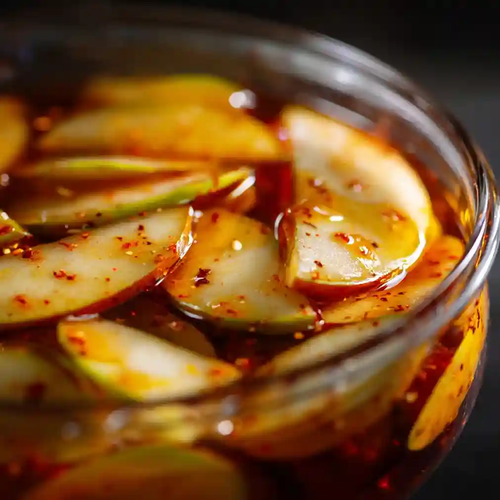  tranches de pommes marinées dans sucre et épices