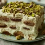 Recette italienne tiramisu pistache traditionnelle vue de dessus