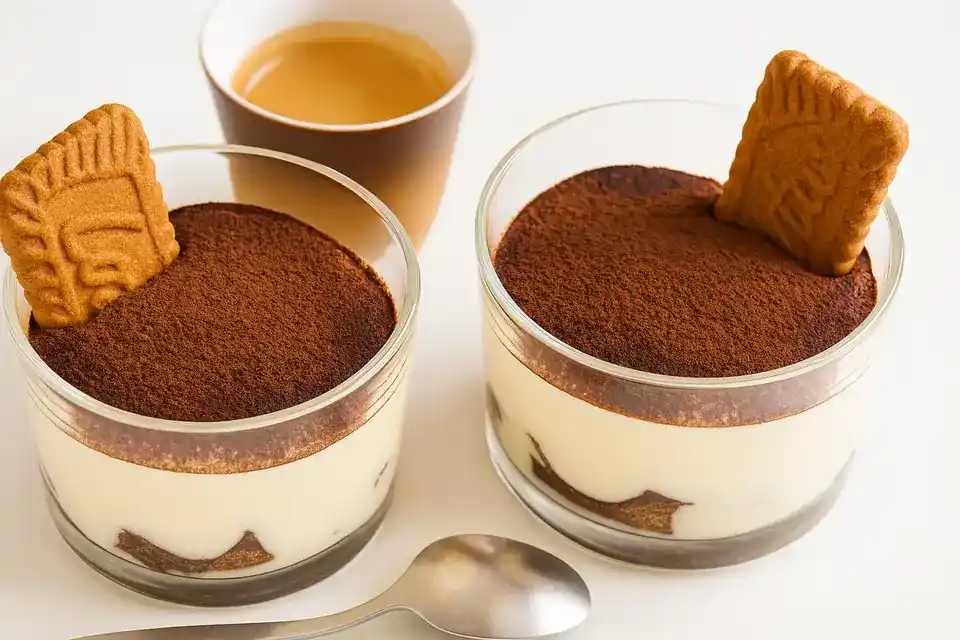 tiramisu speculoos sans alcool dans un plat transparent
