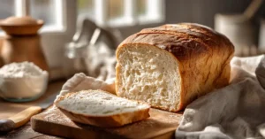 Pain sans gluten maison moelleux sur planche en bois