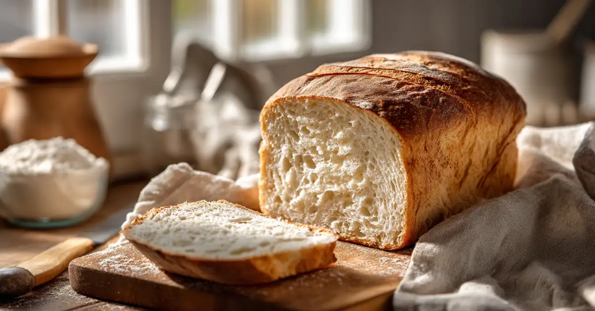 Pain sans gluten maison moelleux sur planche en bois